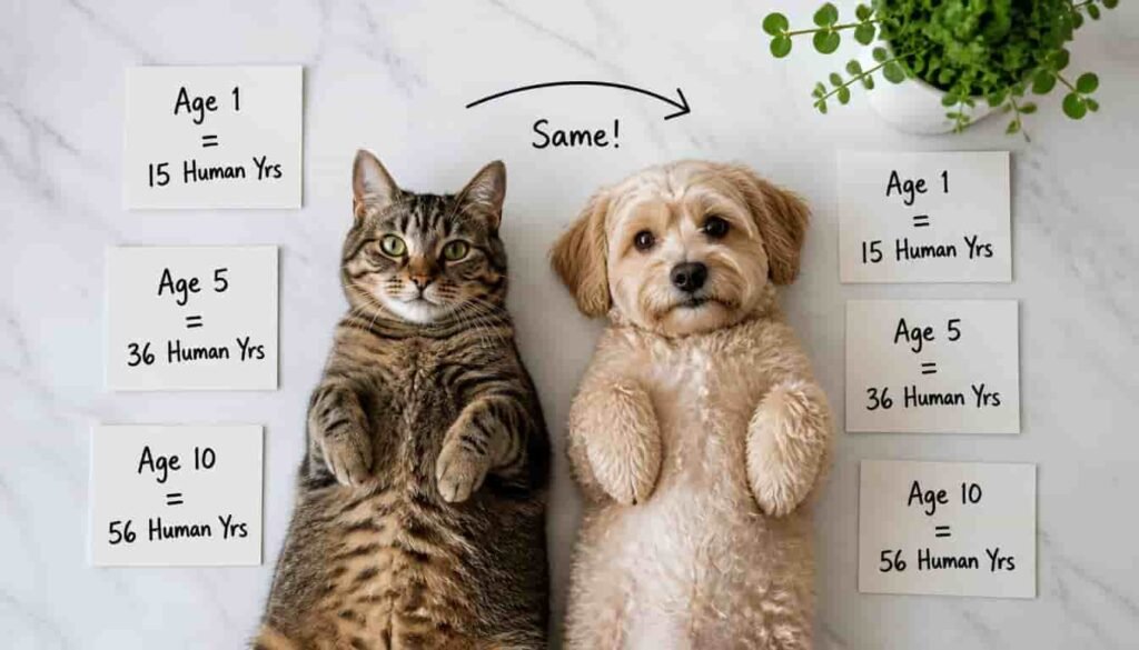 are cat years the same as dog years​